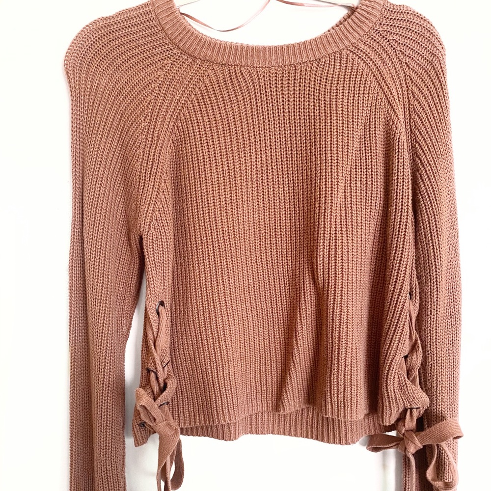 ✨PINKISH/BROWN Tie Sweater